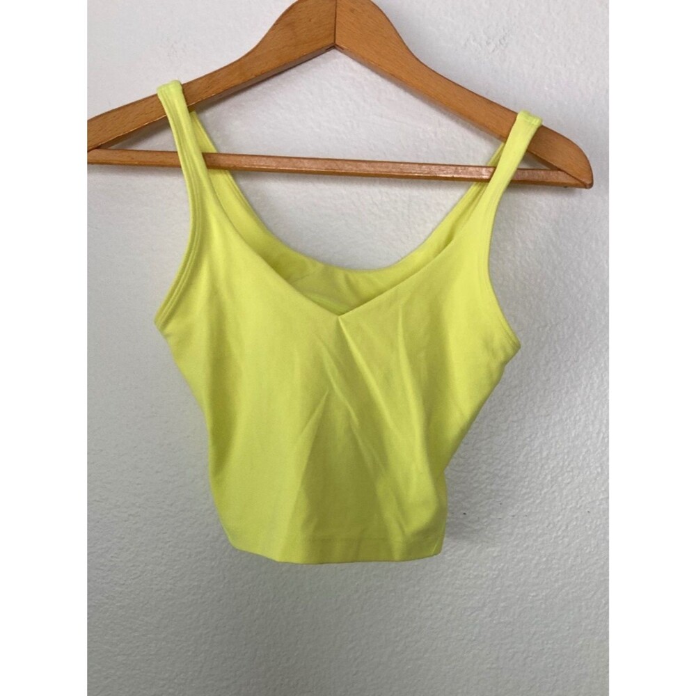 Lululemon Women's Align Cropped Tank V-Neck Top Yellow sz 4 Athletic Summer